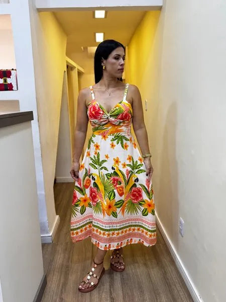 Vestido Mide Clarinha Amarela